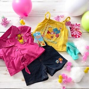 Winnie the Pooh Kids Matching Set - Pink and Yellow